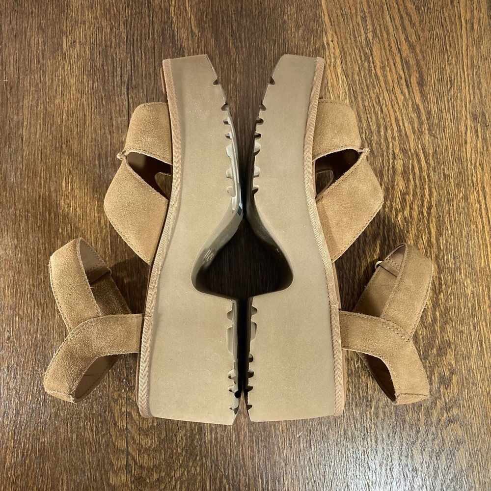 New Ugg New Heights Slingback Chunky Suede Sandal Women’s Various Sizes Chestnut - Picture 7 of 10
